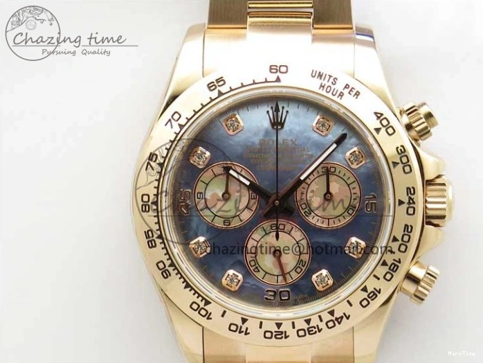 MiroTime 0330 Daytona 116520 RG UBF Best Edition Ice Blue MOP Crystal Markers Dial on RG Bracelet A Classic 2941